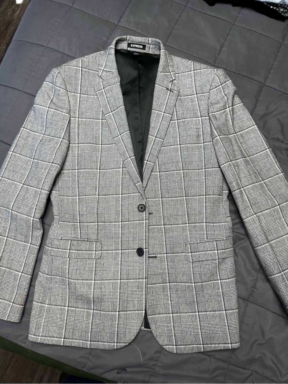 Express Men's Gray Glen Plaid Two-Button Sport Coat